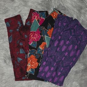 LulaRoe Floral Geometric Leggings